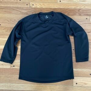 Champro Youth XL Solid Black Hockey Practice Jersey Faceoff V-Neck
